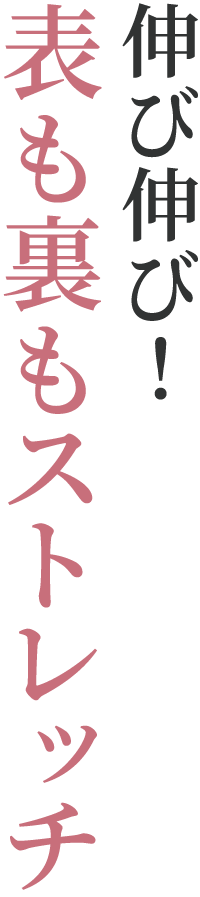 表も裏もストレッチ　伸び伸び！