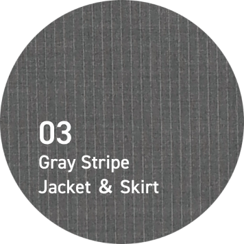 03 Gray Stripe Jacket & Skirt