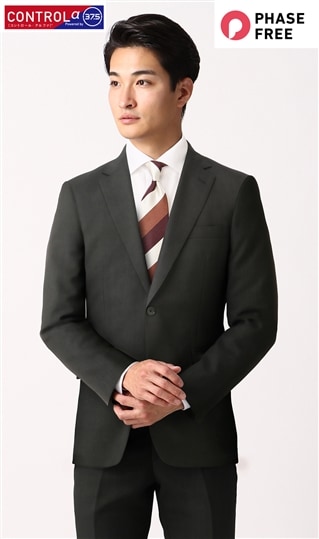 ウエスト76cm【未使用】洋服の青山　スタイリッシュスーツ　ツーパンツ　メンズ　ブラック