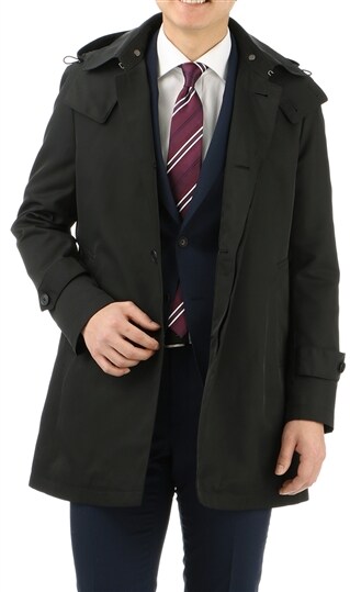 フード付ステンカラーコート 合繊 スプリング 97 Mr Junko Ii世 紳士服 スーツ販売数世界no 1 洋服の青山 公式通販