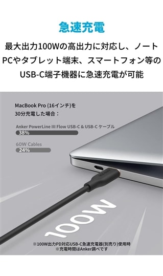 Anker PowerLine III Flow USB-C & USB-C ケーブル 1.8m4