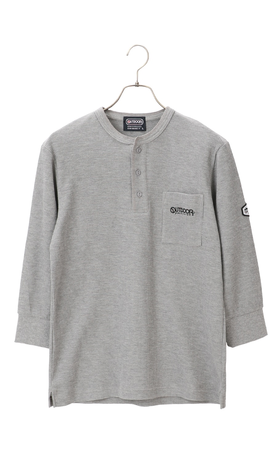 ワッフルヘンリーネックTシャツ《7分袖》（C5222E-31 