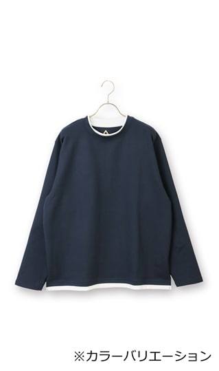 【男女兼用】らくリッチフェイククルーネックロングＴシャツ5