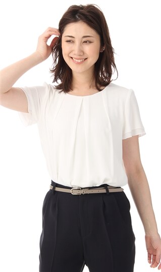 フロントタックソフトブラウス 半袖 Apbl 10 Anchor Woman Person S 紳士服 スーツ販売数世界no 1 洋服の青山 公式通販