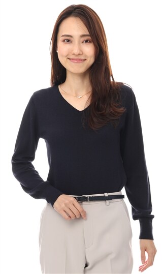 Vネックニットプルオーバー 長袖 Apnt 23 Anchor Woman Person S 紳士服 スーツ販売数世界no 1 洋服の青山 公式通販