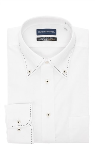ボタンダウンスタンダードワイシャツ《白織柄》（LT191201