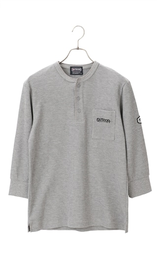 ワッフルヘンリーネックTシャツ《7分袖》（C5222E-31） | OUTDOOR