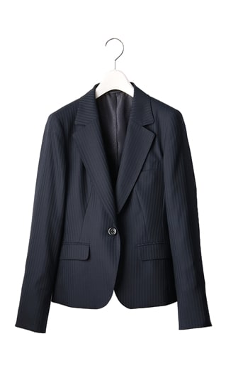フェリッシモ　ポケットがかわいい♡混色ジャケット七分袖　半端袖　毛70%　M白黒