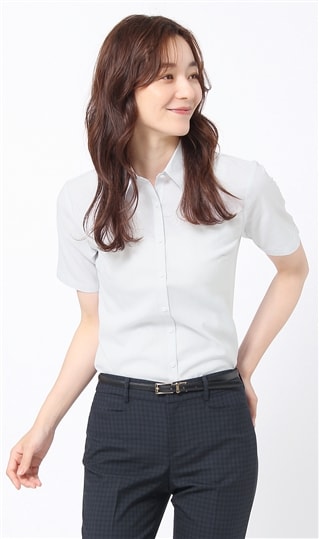 レディース ブラウス 半袖 ワイシャツ ブラウス トップス ビジネス カジュアル レディース 洋服の青山 公式通販